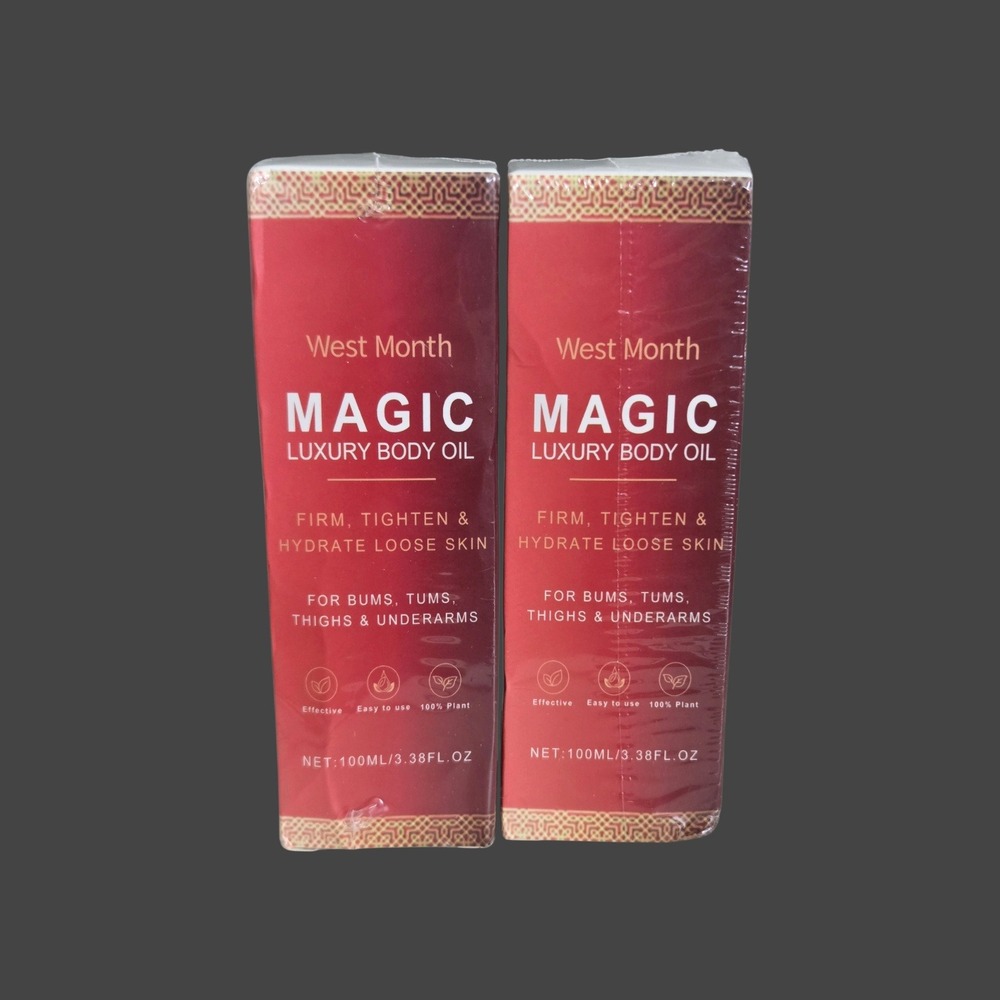 West Month Magic Luxury Body Oil 100ml Set of 2 Firming Hydrating Plant Based